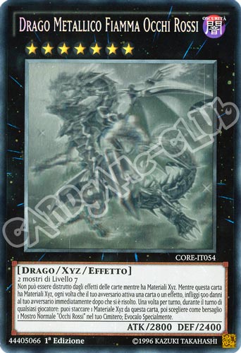 CORE-IT054 Drago Metallico Fiamma Occhi Rossi rara ghost 1a edizione (IT) -NEAR MINT-