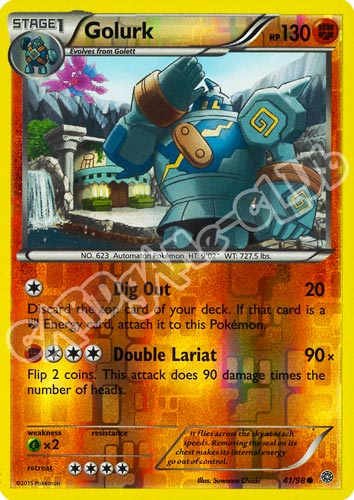 41 / 98 Golurk comune foil reverse (EN) -NEAR MINT-