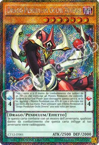 CT12-IT001 Drago Pendulum Occhi Diversi rara segreta platino Edizione limitata (IT) -GOOD-