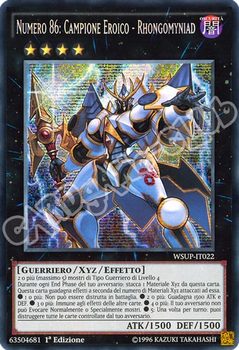 WSUP-IT022 Numero 86: Campione Eroico-Rhongomyniad rara segreta prismatica 1a edizione (IT) -NEAR MINT-