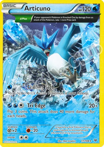 017 / 108 Articuno rara normale (EN) -NEAR MINT-