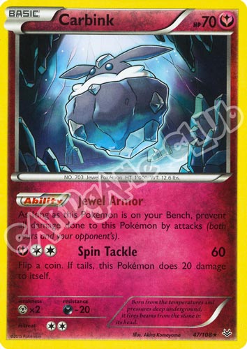 047 / 108 Carbink rara normale (EN) -NEAR MINT-