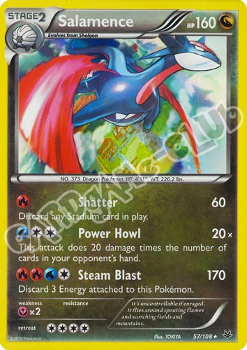 057 / 108 Salamence rara foil (EN) -NEAR MINT-
