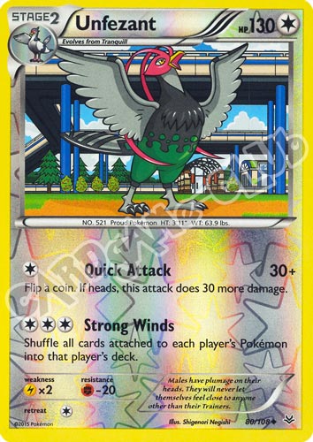 080 / 108 Unfezant non comune foil reverse (EN) -NEAR MINT-