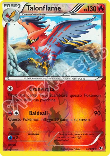 015 / 108 Talonflame rara foil reverse (IT) -NEAR MINT-