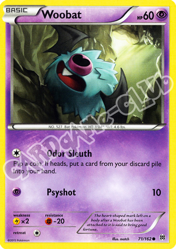 071 / 162 Woobat comune normale (EN) -NEAR MINT-