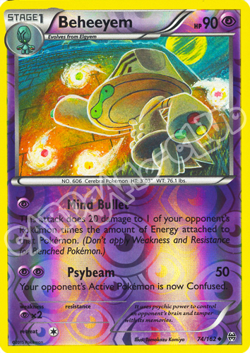 074 / 162 Beheeyem non comune foil reverse (EN) -NEAR MINT-