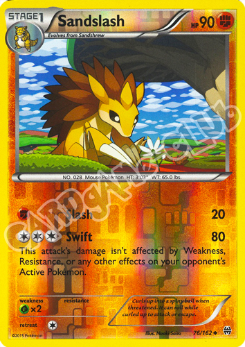 076 / 162 Sandslash non comune foil reverse (EN) -NEAR MINT-