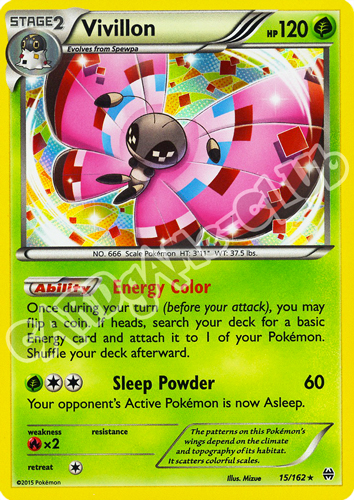 015 / 162 Vivillon rara foil (EN) -NEAR MINT-