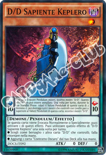 DOCS-IT092 D/D Sapiente Keplero comune unlimited (IT) -NEAR MINT-