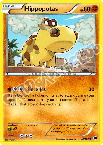 083 / 162 Hippopotas comune normale (EN) -NEAR MINT-