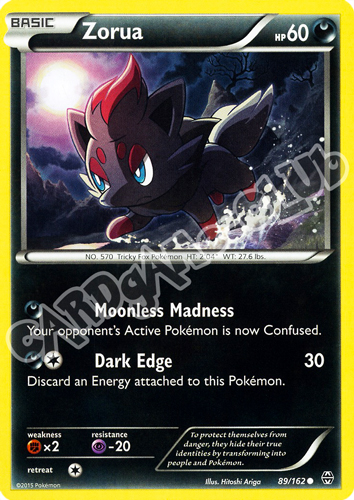 089 / 162 Zorua comune normale (EN) -NEAR MINT-