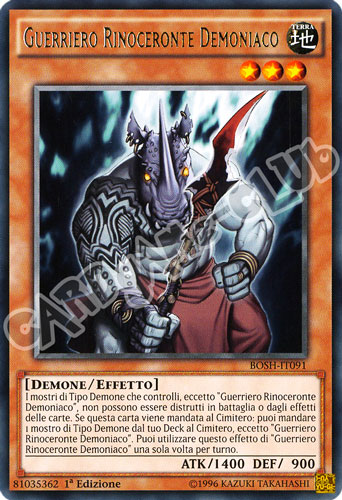 BOSH-IT091 Guerriero Rinoceronte Demoniaco rara 1a Edizione (IT) -NEAR MINT-