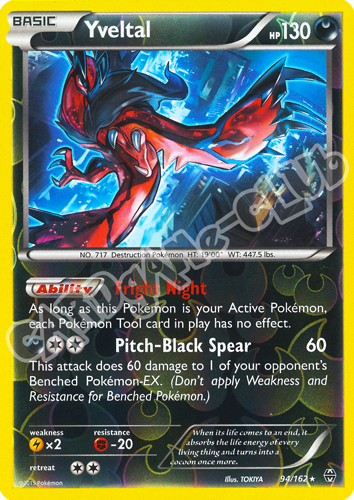 094 / 162 Yveltal rara foil reverse (EN) -NEAR MINT-