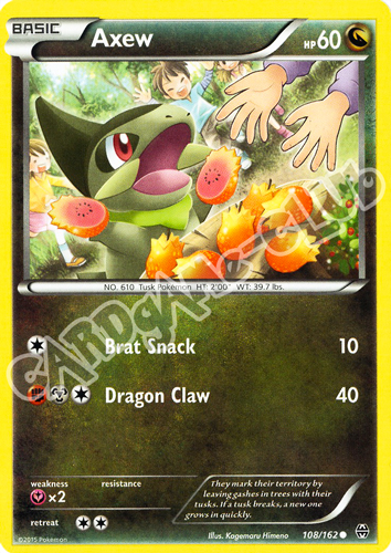 108 / 162 Axew comune normale (EN) -NEAR MINT-