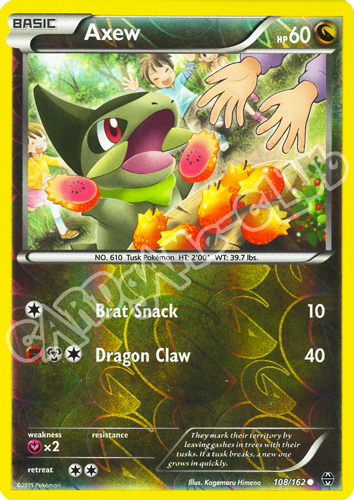 108 / 162 Axew comune foil reverse (EN) -NEAR MINT-