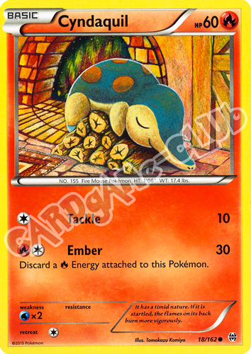018 / 162 Cyndaquil comune normale (EN) -NEAR MINT-