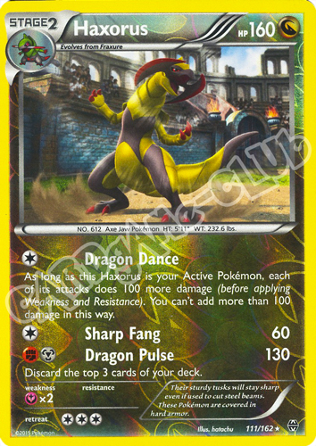 111 / 162 Haxorus rara foil reverse (EN) -NEAR MINT-