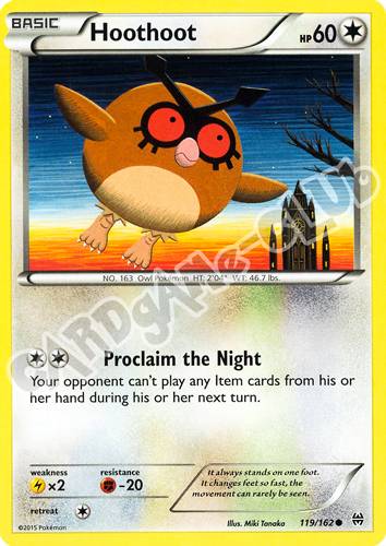 119 / 162 Hoothoot comune normale (EN) -NEAR MINT-