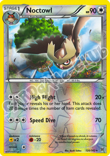 120 / 162 Noctowl rara foil reverse (EN) -NEAR MINT-