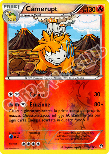 013 / 122 Camerupt rara foil reverse (IT) -NEAR MINT-