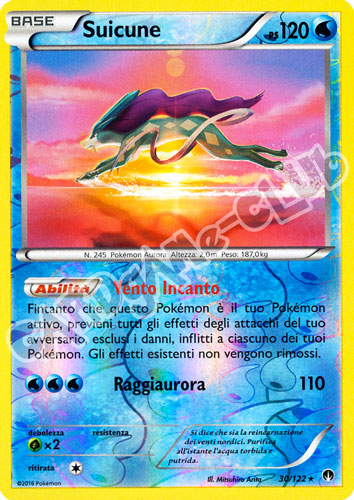 030 / 122 Suicune rara foil reverse (IT) -NEAR MINT-