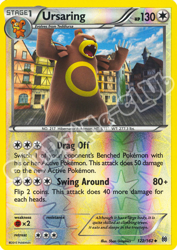 122 / 162 Ursaring non comune foil reverse (EN) -NEAR MINT-