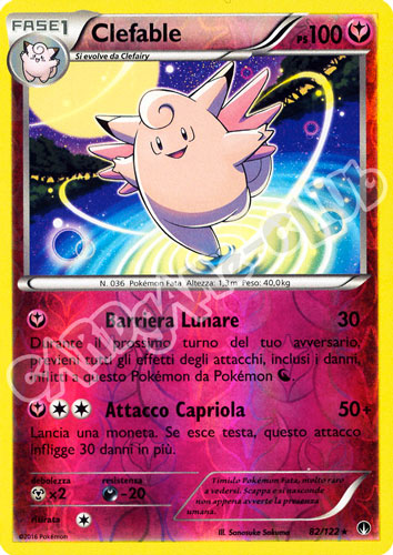 082 / 122 Clefable rara foil reverse (IT) -NEAR MINT-