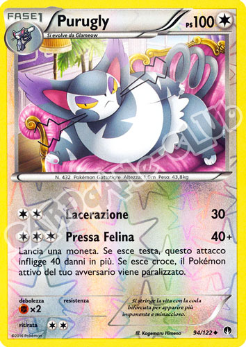 094 / 122 Purugly non comune foil reverse (IT) -NEAR MINT-