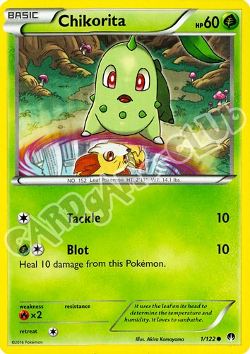 001 / 122 Chikorita comune normale (EN) -NEAR MINT-