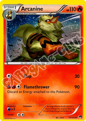011 / 122 Arcanine non comune normale (EN) -NEAR MINT-