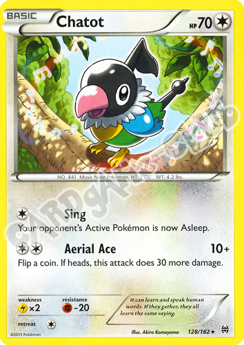 128 / 162 Chatot rara normale (EN) -NEAR MINT-
