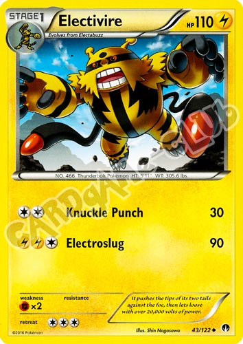 043 / 122 Electivire non comune normale (EN) -NEAR MINT-