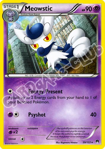 059 / 122 Meowstic rara normale (EN) -NEAR MINT-