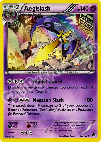 062 / 122 Aegislash rara foil (EN) -NEAR MINT-