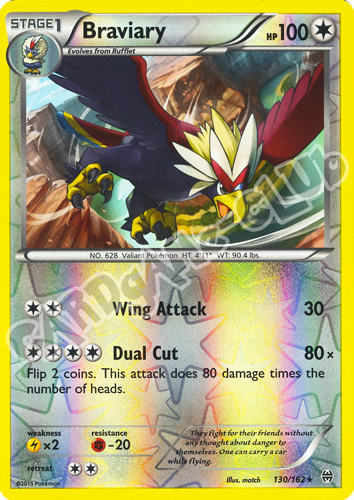 130 / 162 Braviary rara foil reverse (EN) -NEAR MINT-