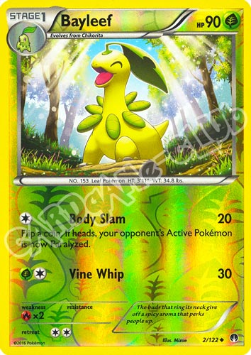 002 / 122 Bayleef non comune foil reverse (EN) -NEAR MINT-