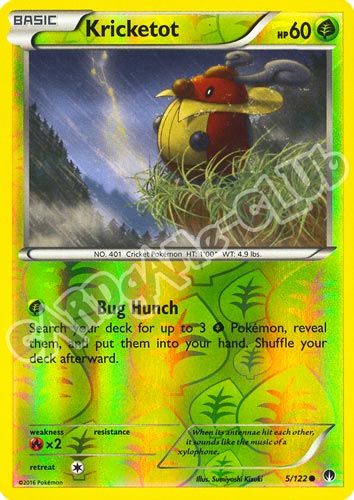005 / 122 Kricketot comune foil reverse (EN) -NEAR MINT-