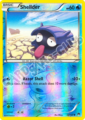 022 / 122 Shellder comune foil reverse (EN) -NEAR MINT-