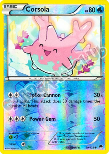 029 / 122 Corsola comune foil reverse (EN) -NEAR MINT-