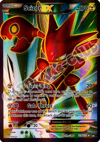 119 / 122 Scizor EX rara segreta foil (EN) -NEAR MINT-