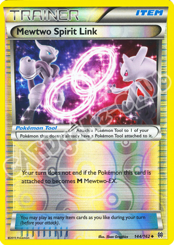 144 / 162 Mewtwo Spirit Link non comune foil reverse (EN) -NEAR MINT-