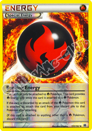 151 / 162 Burning Energy non comune foil reverse (EN) -NEAR MINT-