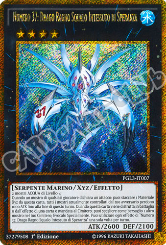 PGL3-IT007 Numero 37: Drago Ragno Squalo Intessuto di Speranza rara segreta oro 1a edizione (IT) -NEAR MINT-