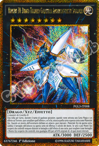 PGL3-IT008 Numero 38: Drago Titanico Galattico Annunciatore di Speranza rara segreta oro 1a edizione (IT) -NEAR MINT-