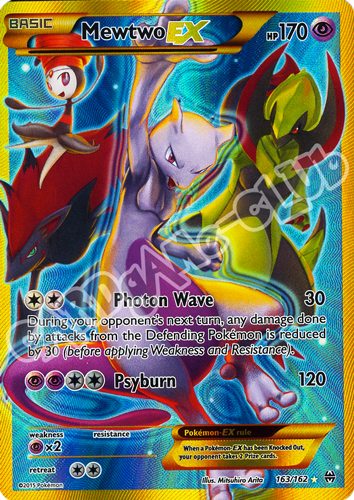 163 / 162 Mewtwo EX rara segreta foil (EN) -NEAR MINT-