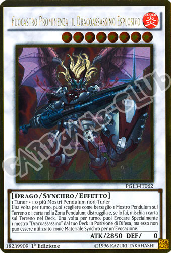 PGL3-IT062 Fuocastro Prominenza, il Dracoassassino Esplosivo rara oro 1a edizione (IT) -NEAR MINT-