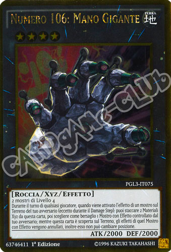PGL3-IT075 Numero 106: Mano Gigante rara oro 1a edizione (IT) -NEAR MINT-