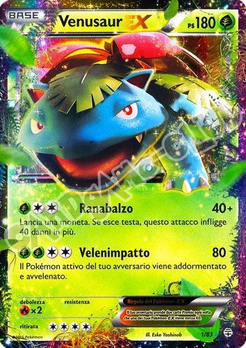 01 / 83 Venusaur EX rara ex foil (IT) -NEAR MINT-
