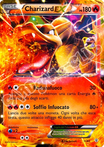 11 / 83 Charizard EX rara ex foil (IT) -NEAR MINT-
